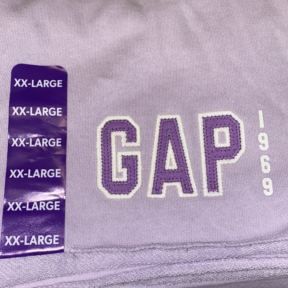 NWT GAP Womens XXL Purple French Terry Soft Pull On Drawstring Logo Shorts - Picture 6 of 6